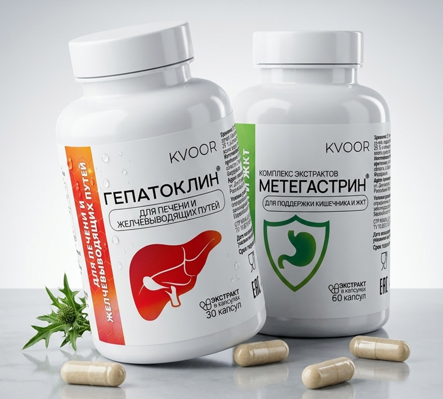 Комплекс Гепатоклин 30 капсул + Метегастрин 60 капсул — фото 3 из 4